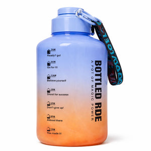 Botella Deportiva Motivacional Azul Naranja 2200 mL