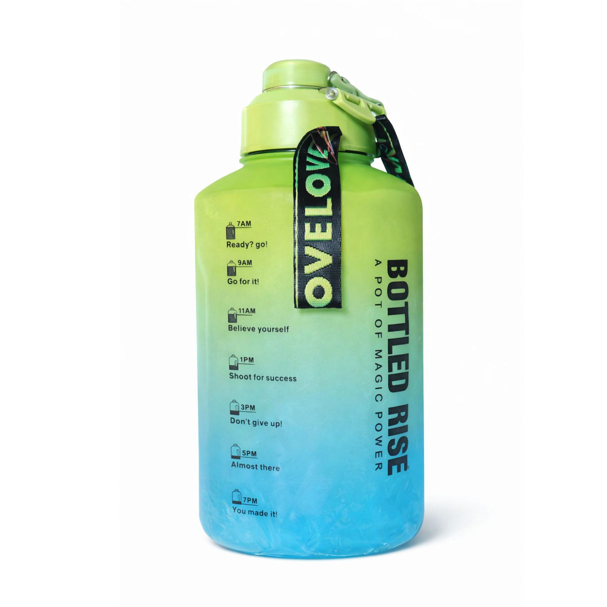Botella Deportiva Motivacional Verde Aqua 2200 mL