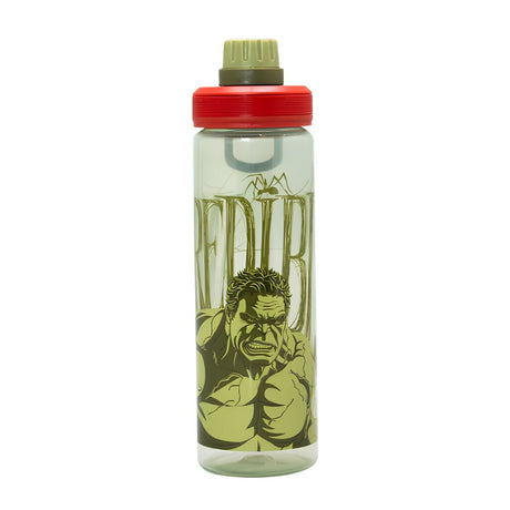 Botella Hulk Tapa Rosca Infantil 600ml Libre de BPA fondo blanco