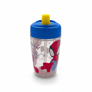 Botella Spiderman Infantil 550ml Libre de BPA con Boquilla fondo blanco
