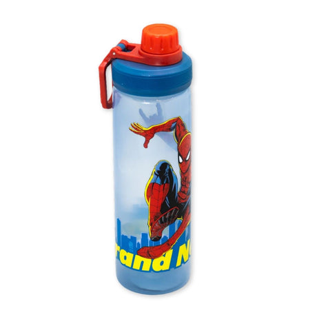 Botella Spiderman Tapa Rosca Infantil 600ml Libre de BPA de lado