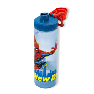 Botella Spiderman Tapa Rosca Infantil 600ml Libre de BPA tapa abierta