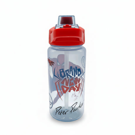 Botella Switch Spiderman Infantil 650ml Libre de BPA angulo trasero  fondo blanco 