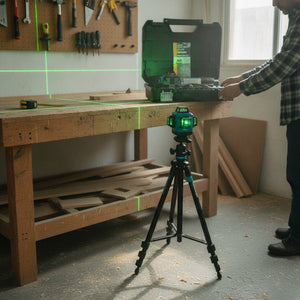 Nivel Láser Profesional 16 Líneas 4D Verde Trípode Maleta