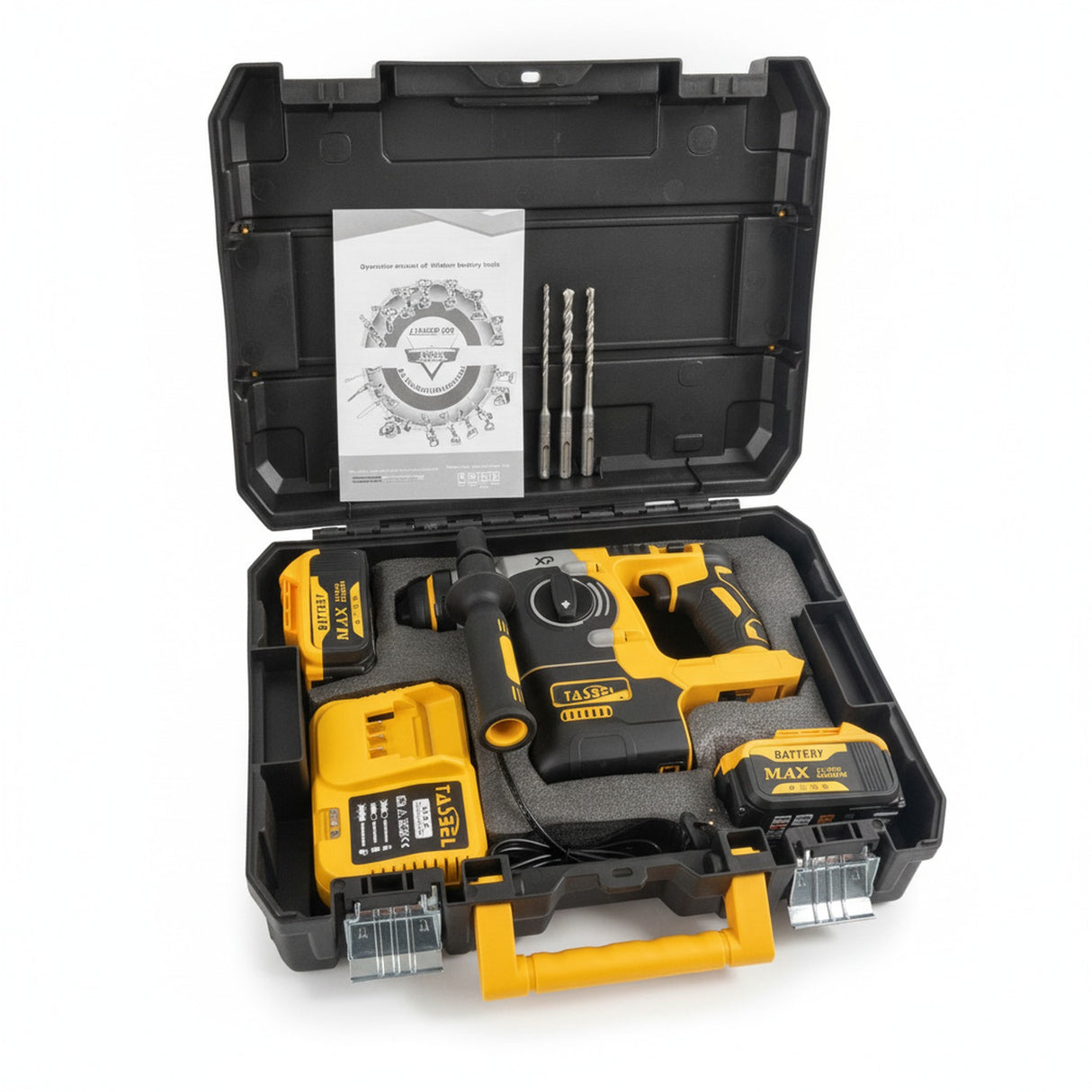 Kit Taladro Percutor Inalámbrico Tasbel 2 Baterías 22mm