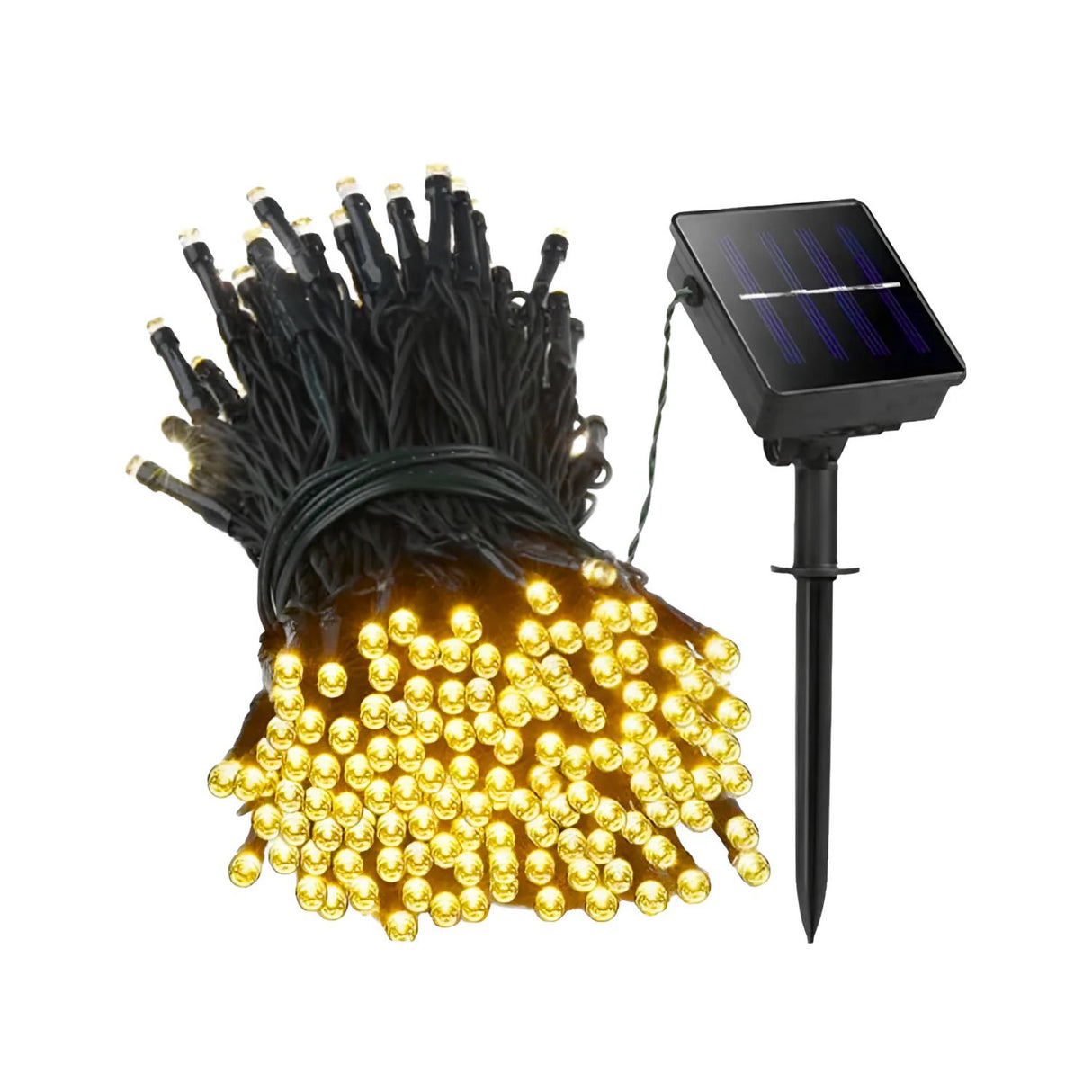 Set 3 Luces Navideñas Solar Calidas 100 Led 10M Decoracion. Ilumina tu hogar de forma ecológica y festiva. ¡Compra ahora y transforma tu Navidad!-3