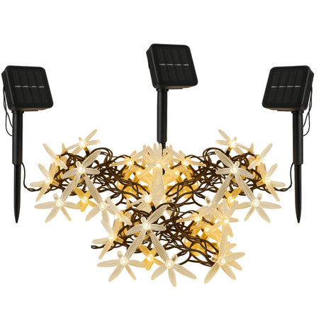 Set 3 Luces Navidad Libelulas Led Solar Calidas Decoracion. Ilumina tu hogar con encanto navideño y ahorra energía. ¡Compra ahora y transforma tu espacio!-1