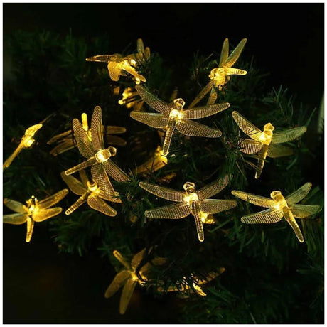 Set 3 Luces Navidad Libelulas Led Solar Calidas Decoracion. Ilumina tu hogar con encanto navideño y ahorra energía. ¡Compra ahora y transforma tu espacio!-2