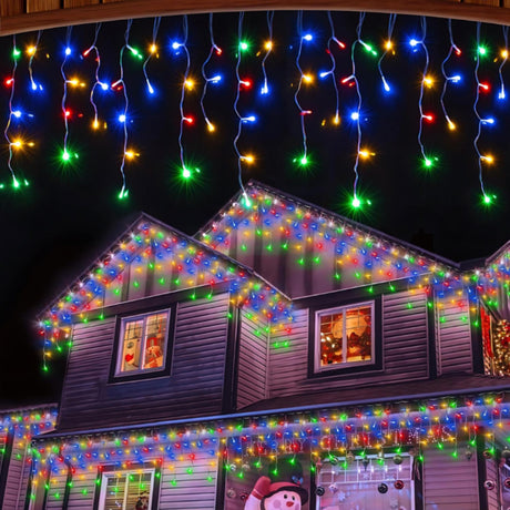 Set 3 Luces Navidad Solar Cascada 144 Led 3M RGB Decoracion. Ilumina tu hogar con estilo y ahorra energía. ¡Compra ahora y transforma tu Navidad!-2