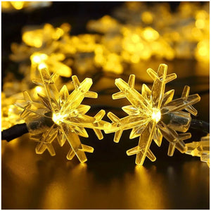 Set 3 Luces Navidad Led Copo Nieve Solar Calida Decoracion. Ilumina tu hogar con encanto navideño y ahorra energía. ¡Compra ahora y decora!-2