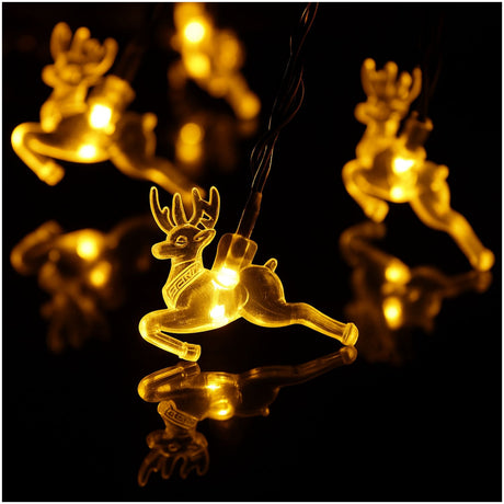 Luces Navidad Led Reno Solar Calida Decoracion Eventos Hogar. Crea un ambiente festivo y acogedor. ¡Compra ahora y transforma tu hogar!-2