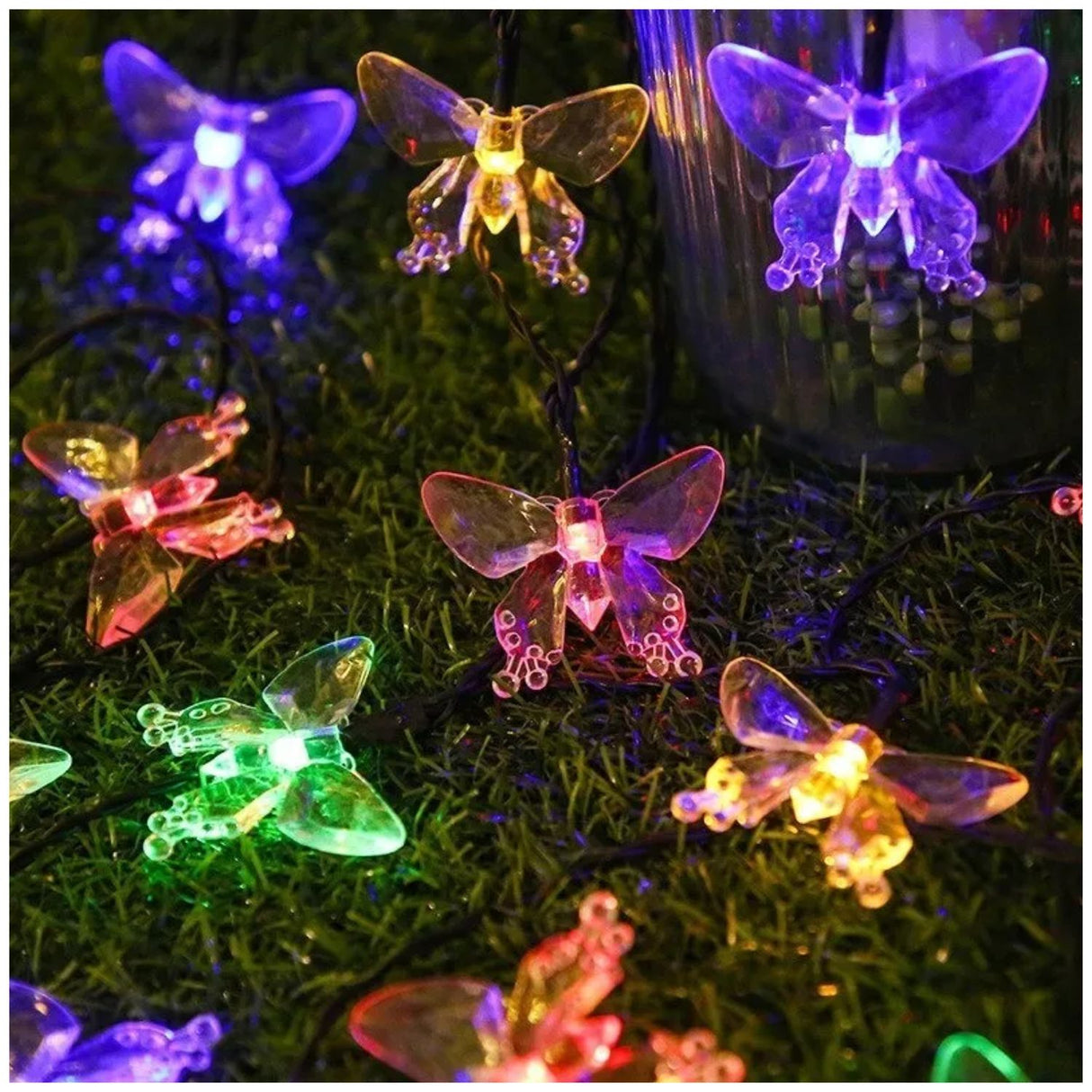 Luces Navidad Led Mariposa Solar RGB Decoracion Jardin Hogar. Ilumina tu espacio con estilo y ahorra energía. ¡Compra ahora y transforma tu jardín!-2