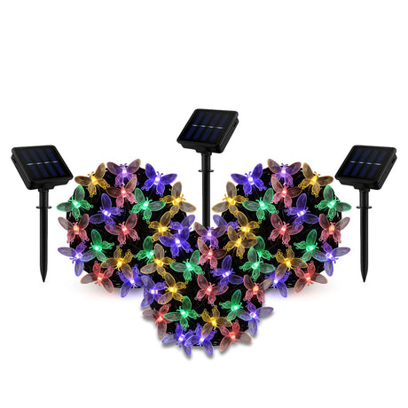 Set 3 Luces Navidad Led Mariposa Solar RGB Decoracion Hogar. Ilumina tu espacio con estilo y ahorra energía. ¡Compra ahora y transforma tu hogar!-1