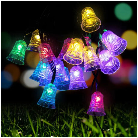 Luces Navidad Led Campana Solar RGB Decoracion Jardin Hogar. Ilumina tu espacio con estilo y ahorra energía. ¡Compra ahora y transforma tu hogar!-2