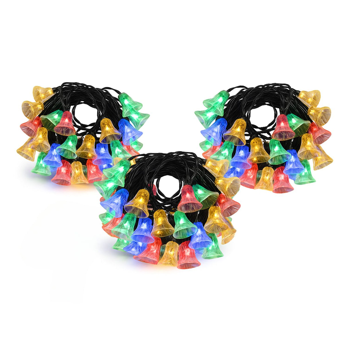 Set 3 Luces Navidad Led Campana Solar RGB Decoracion Hogar. Ilumina tu hogar con estilo y ahorra energía. ¡Compra ahora y transforma tu Navidad!-1