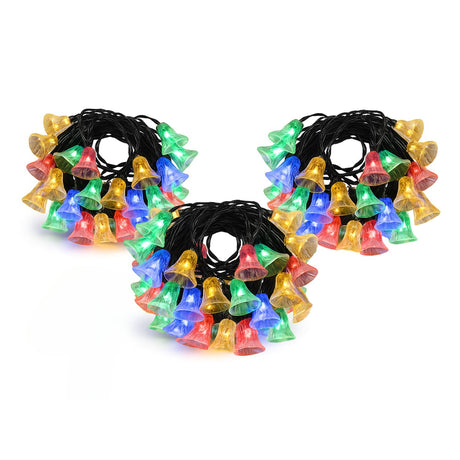 Set 3 Luces Navidad Led Campana Solar RGB Decoracion Hogar. Ilumina tu hogar con estilo y ahorra energía. ¡Compra ahora y transforma tu Navidad!-1