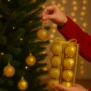 16 Esferas Navidad Bambalinas 8 Cm Dorado Navideñas Decorar. Perfectas para embellecer tu hogar estas fiestas. ¡Compra ahora y transforma tu decoración!-2