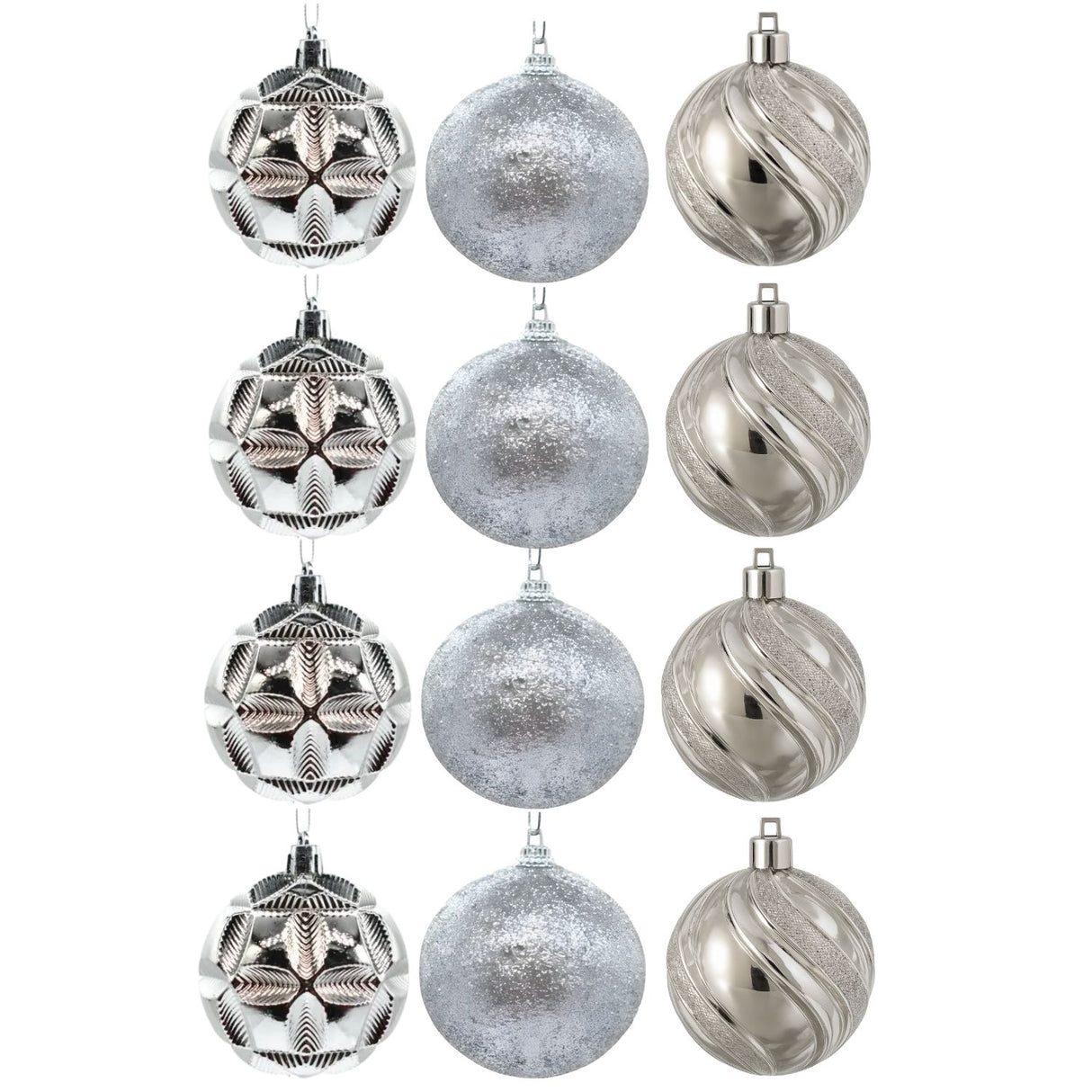 27 Esferas Navideñas Bambalina 5cm Plateado Decoracion. Perfectas para dar un toque elegante a tu árbol. ¡Compra ahora y decora con estilo!-1