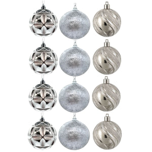 27 Esferas Navideñas Bambalina 5cm Plateado Decoracion. Perfectas para dar un toque elegante a tu árbol. ¡Compra ahora y decora con estilo!-1