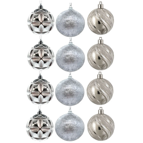 27 Esferas Navideñas Bambalina 5cm Plateado Decoracion. Perfectas para dar un toque elegante a tu árbol. ¡Compra ahora y decora con estilo!-1