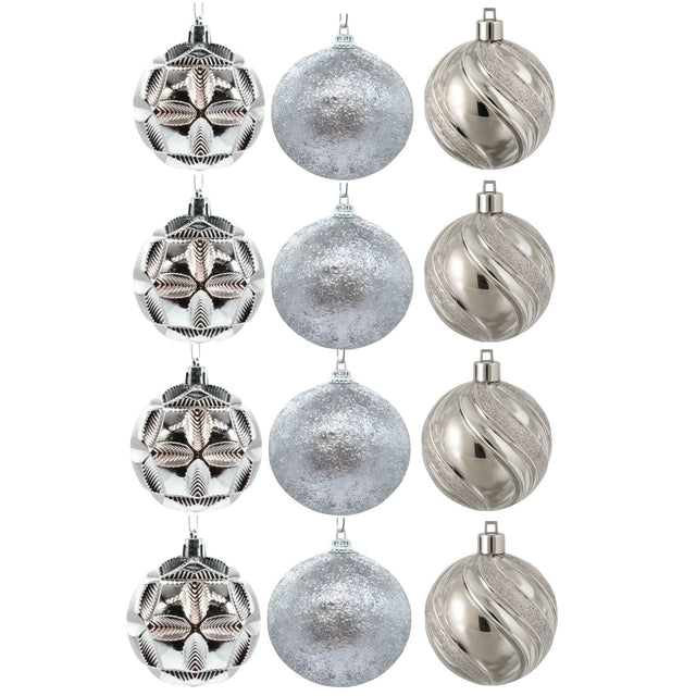 27 Esferas Navideñas Bambalina 5cm Plateado Decoracion. Perfectas para dar un toque elegante a tu árbol. ¡Compra ahora y decora con estilo!-1