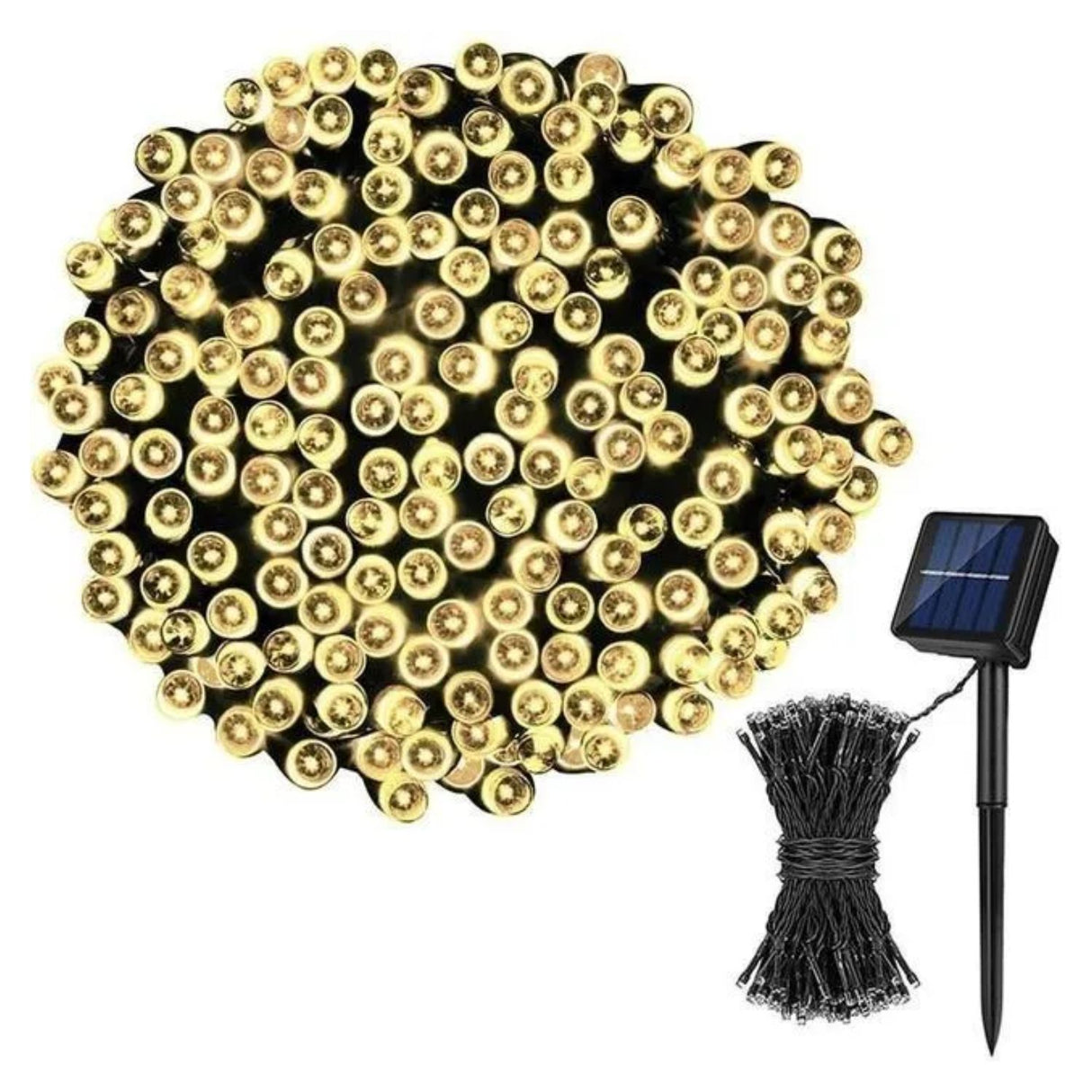 Luces Guirnalda Navidad Solar 200 Led Calida 20M Decoracion. Ilumina tus fiestas con estilo y sin cables. ¡Compra ahora y transforma tu hogar!-1