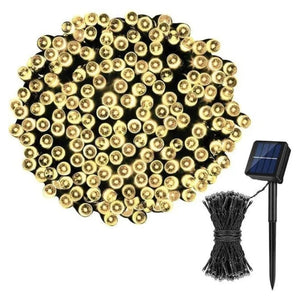 Luces Guirnalda Navidad Solar 200 Led Calida 20M Decoracion. Ilumina tus fiestas con estilo y sin cables. ¡Compra ahora y transforma tu hogar!-1