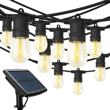 Set 3 Guirnalda Solar Luces Calida 10M Decoracion Navidad. Crea un ambiente mágico y acogedor en tus fiestas. ¡Compra ahora y ilumina tu Navidad!-1