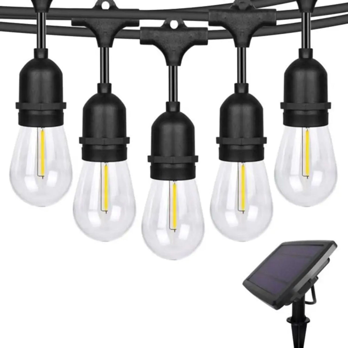 Set 3 Guirnalda Solar Luces Calida 10M Decoracion Navidad. Crea un ambiente mágico y acogedor en tus fiestas. ¡Compra ahora y ilumina tu Navidad!-4