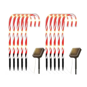 Set 10 Luces Navidad Bastones Led Estaca Solar Decorativas. Ilumina tu hogar con estilo y ahorra energía. ¡Compra ahora y transforma tu decoración!-1