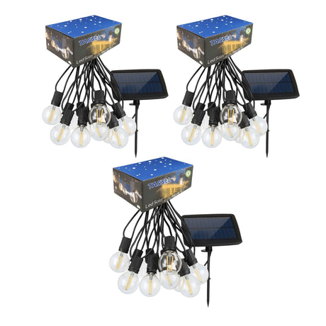 Set 3 Guirnalda Solar Luces 20 Led Calida Navidad Decoracion. Crea un ambiente festivo y acogedor. ¡Ilumina tu Navidad, cómpralo hoy!-1