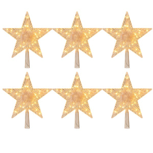 Set 6 Estrellas Punta Arbol Calida Navidad A Pila Decoracion. Ilumina tu hogar con un toque festivo y acogedor. ¡Compra ahora y celebra la Navidad!-1