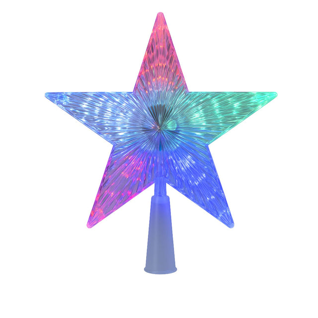 Estrella Punta Arbol Led RGB Navidad A Pilas Decoracion. Ilumina tu árbol con colores vibrantes y crea un ambiente festivo. ¡Compra ahora y decora!-1
