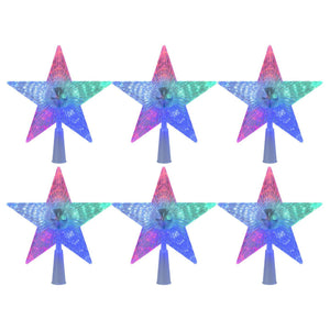 Set 6 Estrellas Punta Arbol RGB Navidad A Pilas Decoracion. Ilumina tu árbol con colores vibrantes. ¡Compra ahora y transforma tu Navidad!-1