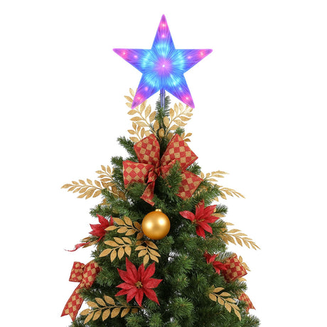 Set 6 Estrellas Punta Arbol RGB Navidad A Pilas Decoracion. Ilumina tu árbol con colores vibrantes. ¡Compra ahora y transforma tu Navidad!-2