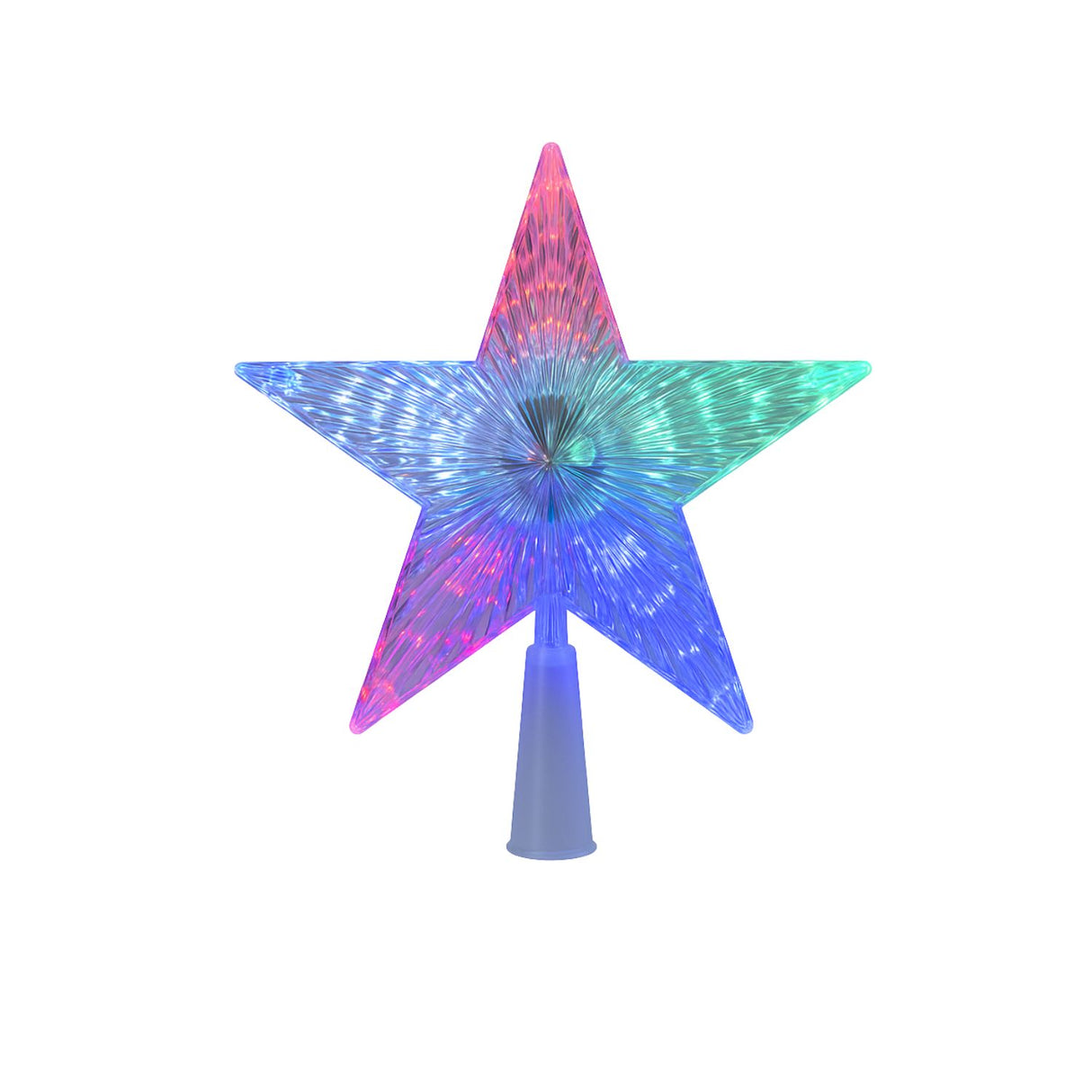 Estrella Punta Arbol Led RGB A Pilas Navidad 15cm Decoracion. Ilumina tu árbol con colores vibrantes. ¡Compra ahora y transforma tu Navidad!-1