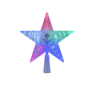 Estrella Punta Arbol Led RGB A Pilas Navidad 15cm Decoracion. Ilumina tu árbol con colores vibrantes. ¡Compra ahora y transforma tu Navidad!-1