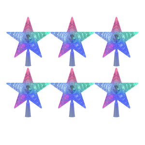 Set 6 Estrellas Punta Arbol RGB A Pilas 15cm Decoracion. Ilumina tu hogar con estilo y color. ¡Compra ahora y transforma tu decoración!-1