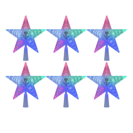 Set 6 Estrellas Punta Arbol RGB A Pilas 15cm Decoracion. Ilumina tu hogar con estilo y color. ¡Compra ahora y transforma tu decoración!-1