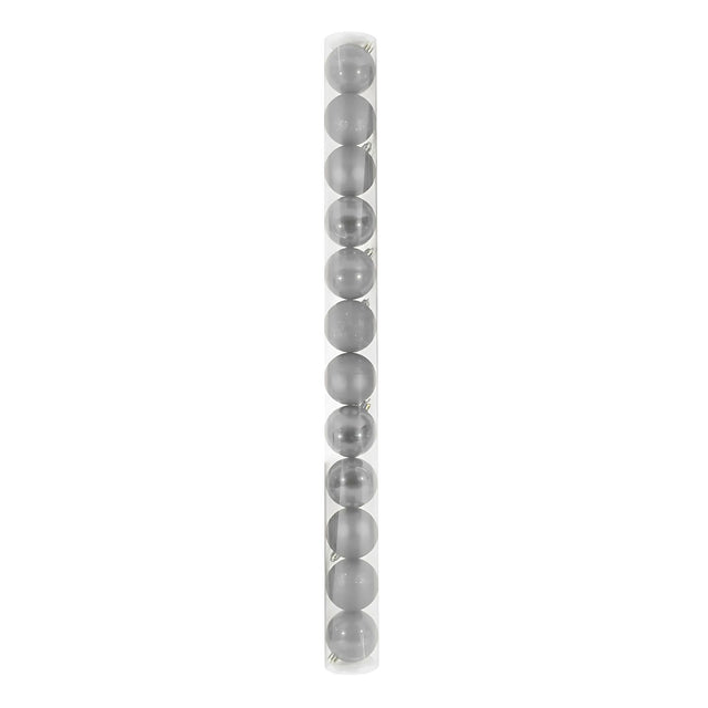12 Esferas Navideñas Bambalinas De 6 Cm Plateado Decoracion. Perfectas para dar un toque elegante a tu árbol. ¡Compra ahora y decora tu Navidad!-1