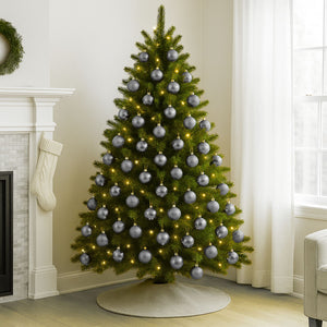 12 Esferas Navideñas Bambalinas De 6 Cm Plateado Decoracion. Perfectas para dar un toque elegante a tu árbol. ¡Compra ahora y decora tu Navidad!-3