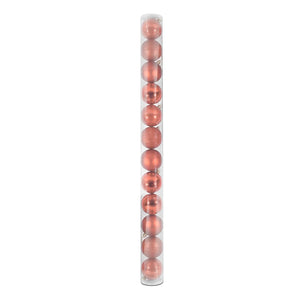 12 Esferas Navideñas Bambalinas De 6 Cm Rosado Decoracion. Dale un toque festivo a tu hogar. ¡Compra ahora y transforma tu Navidad!-1