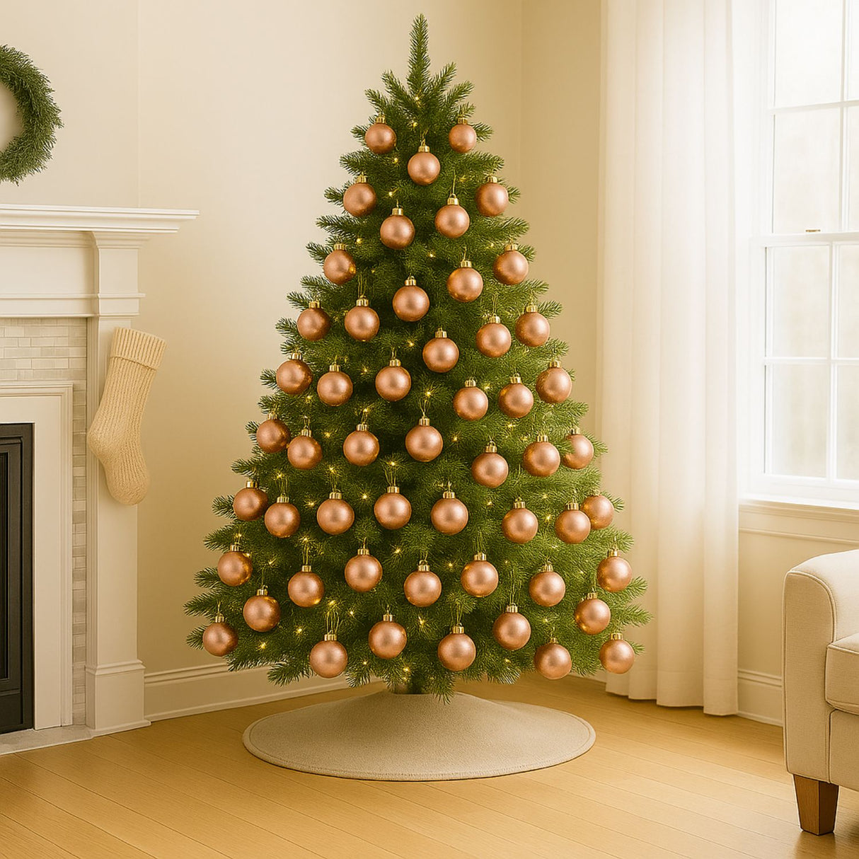 12 Esferas Navideñas Bambalinas De 6 Cm Rosado Decoracion. Dale un toque festivo a tu hogar. ¡Compra ahora y transforma tu Navidad!-3