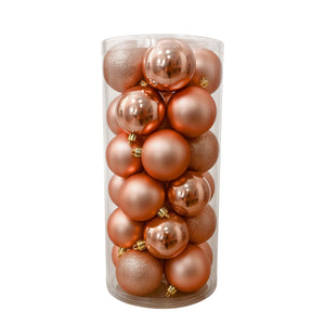 24 Esferas Navideñas Bambalinas 8 Cm Rosado Decoracion. Perfectas para dar un toque festivo y elegante a tu hogar. ¡Compra ahora y decora con estilo!-1