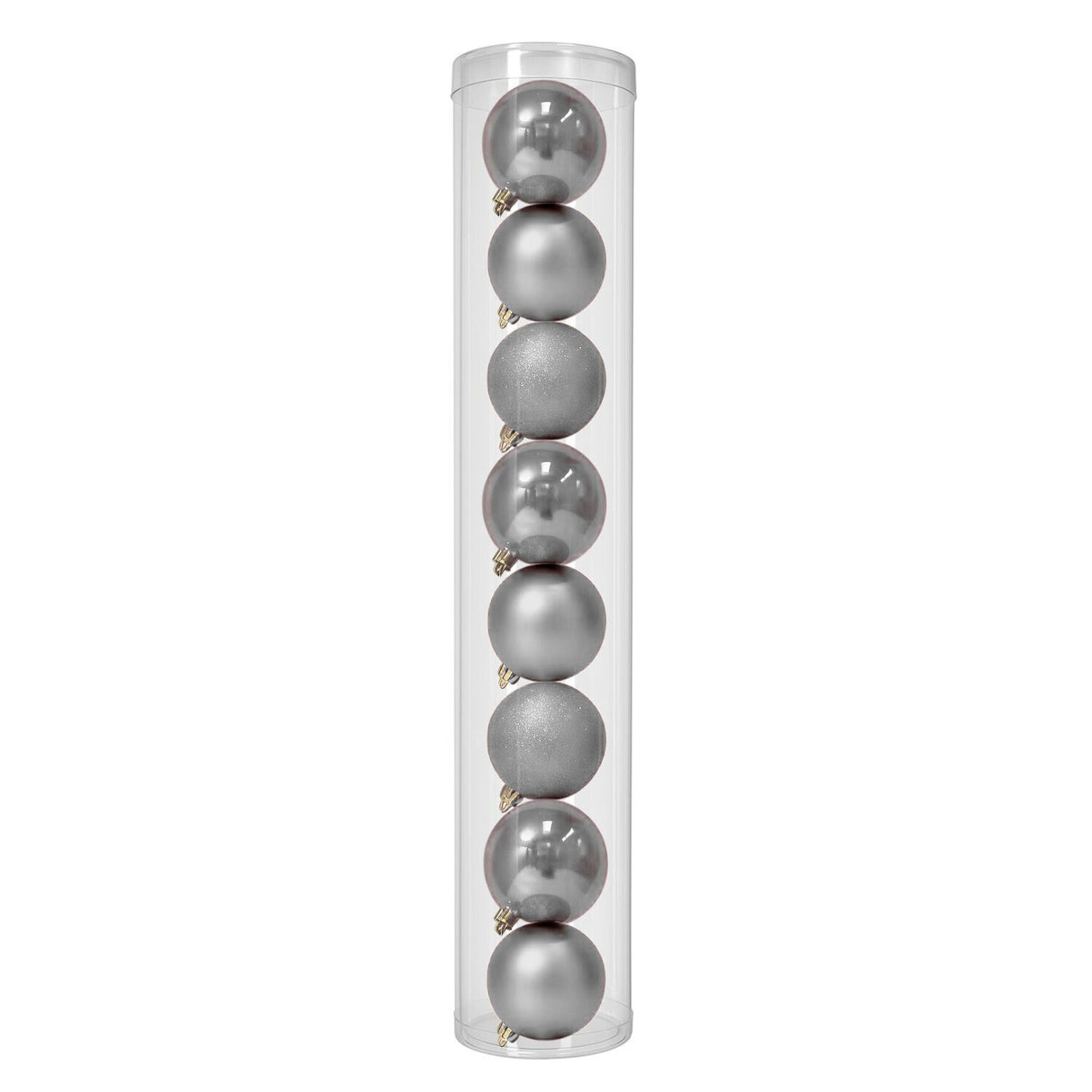8 Esferas Navideñas Bambalinas 8 Cm Plateado Decoracion. Perfectas para dar un toque elegante a tu árbol. ¡Compra ahora y decora con estilo!-1