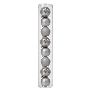 8 Esferas Navideñas Bambalinas 8 Cm Plateado Decoracion. Perfectas para dar un toque elegante a tu árbol. ¡Compra ahora y decora con estilo!-1