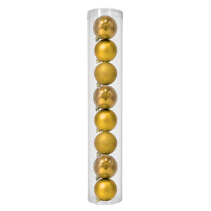8 Esferas Navideñas Bambalinas 8 Cm Dorado Bolas Decoracion. Perfectas para embellecer tu árbol y crear un ambiente festivo. ¡Compra ahora y decora!-1