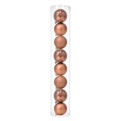 8 Esferas Navideñas Bambalinas 8 Cm Rosado Bolas Decoracion. Dale un toque festivo a tu hogar. ¡Compra ahora y transforma tu Navidad!-1