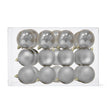 16 Esferas Navideñas Bambalinas 8 Cm Plateado Decoracion. Perfectas para darle un toque elegante a tu árbol. ¡Compra ahora y decora con estilo!-1