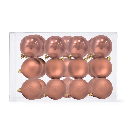 16 Esferas Navideñas Bambalinas 8 Cm Rosado Decoracion. Añade un toque festivo y elegante a tu hogar. ¡Compra ahora y transforma tu Navidad!-1